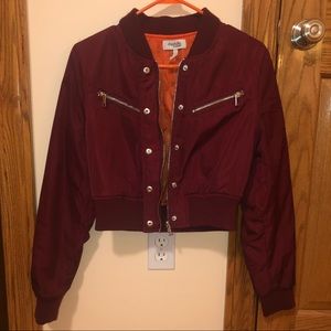 Charlotte Russe cropper bomber jacket